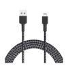Aukey Mfi Lightning 8 Pin Sync And Charging Cable Braided Cable 2M Black 1