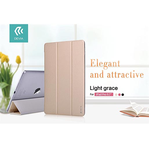 iPad Pro 12.9 Case, Devia Ultra Slim Lightweight Leather Smart Case-Gold 7