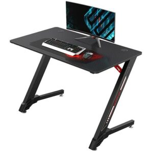 Eureka Ergonomic 43'' Z Shaped Small Gaming Computer Desk, Home Office Gaming Computer Table