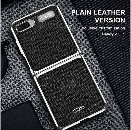 GKK Samsung Galaxy Z Flip Luxury Leather Fold Anti-knock Hard Cover Case with Plating Edge