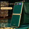 GKK Samsung Galaxy Z Flip Luxury Leather Fold Anti-knock Hard Cover Case with Plating Edge
