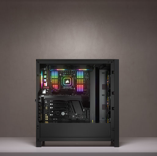 Corsair iCUE 4000X RGB Tempered Glass Mid-Tower ATX Case — Black