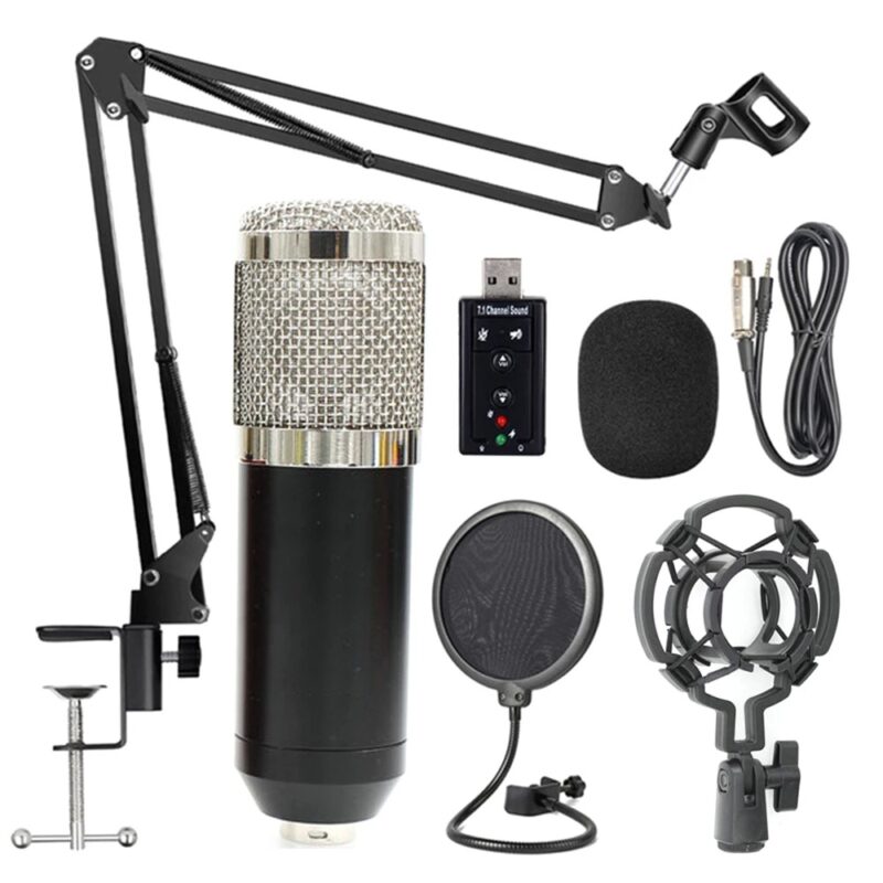 Condenser Microphone Kit Pmc Audio BM 800 For Streaming With Usb Sound Card