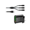 Platinum VITAL Series - QUAD USB Charger + 3in1 Cable - Black