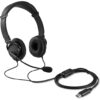 Kensington Classic Headset with Mic and Volume Control -Stereo - USB Type A ,Wired, Noise Canceling - Black