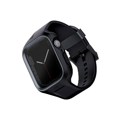 Uniq Monos 2-In-1 Apple Watch Strap With Hybrid Case 45/44Mm - Midnight Black