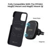 PITAKA Magnetic Phone Case for iPhone 12 Pro Max 6.7" Minimalist MagEZ Case -Black/Grey (Twill)