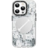 Youngkit Futuristic Circuit Upgraded Anti-Drop Impact Magsafe Case for IP14 Pro Max - White