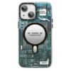 Youngkit Futuristic Circuit Upgraded anti-Drop Impact Magsafe Case for IP14 Plus - Grey