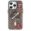 Youngkit Futuristic Circuit Upgraded anti-Drop Impact Magsafe Case for IP14 Pro Max - Red