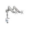 GadgetsON GGO-2076 Pole-mounted Gas Spring Aluminum Dual Monitor Arm, Stand And Mount For Gaming And Office Use, 17″ – 32″, With Usb Port Each, Arm Up To 9 Kg, Silver