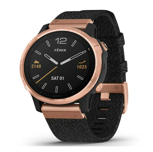 Garmin Fenix 6S Sapphire - Rose Gold with Black Nylon Band