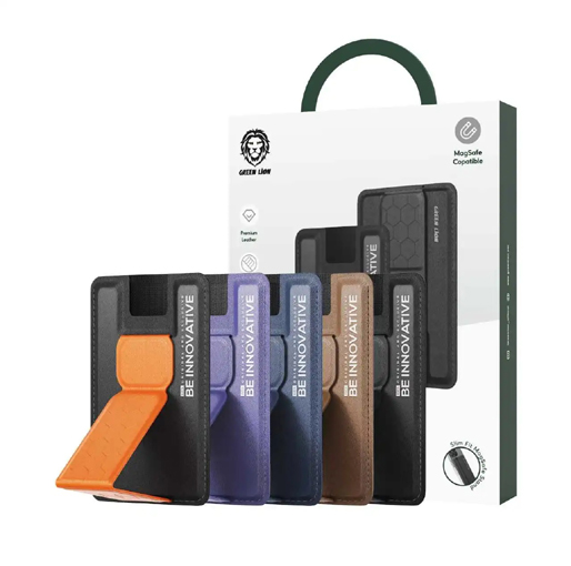 Green Lion Innovative Magsafe Wallet Stand – Brown