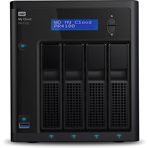 WD Diskless My Cloud Pro Series PR4100 Network Attached Storage - NAS - WDBNFA0000NBK-NESN