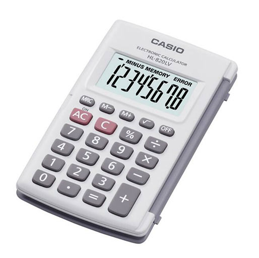 Casio Practical Calculators Portable Type HL-820LV-WE