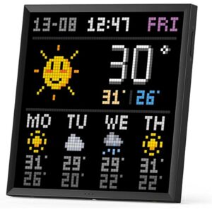 Divoom Pixoo-64 - WiFi Pixel Cloud Digital Frame with APP Control,64 X 64 LED Panel Display Frame for Gaming Room Decoration/Social Media Fans Counter