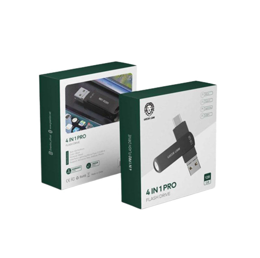 Green Lion 4 In 1 Pro Flash Drive 128gb - Black