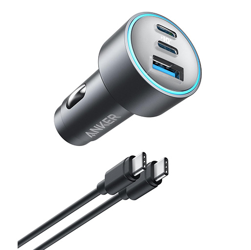 Anker 535 67W Car Charger With 2 USB-C & 1 USB-A Ports