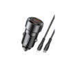 Yesido Y54 With 8 Pin To Type-C/USB-C Line Car Charger Black