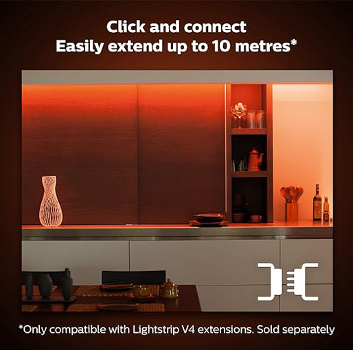 Philips Hue Light Strip Plus Dimmable LED Smart Light Extension, 1m, White, 929002269205