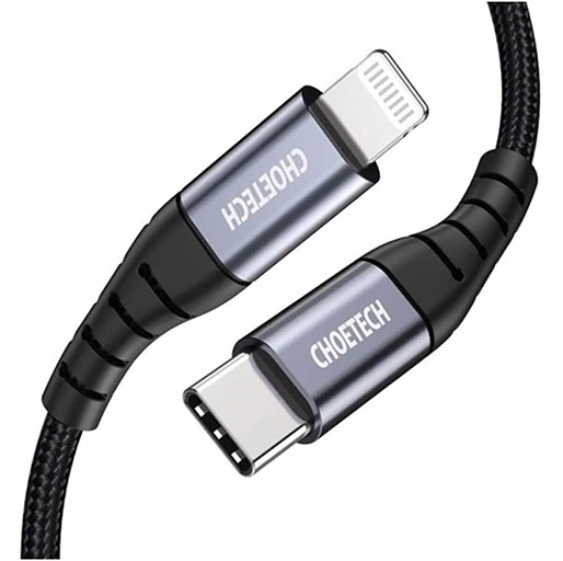 CHOETECH 2M TYPE-C TO LIGHTENING MFI NYLON BRAID CABLE IP0041