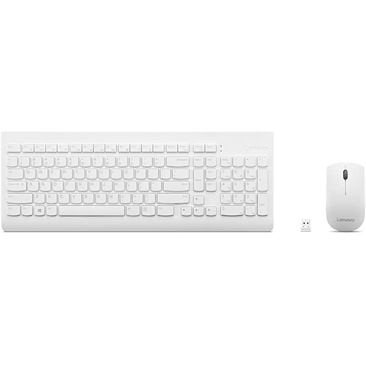 Lenovo 510 Wireless Combo Keyboard & Mouse (White) - Arabic