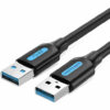 vention USB 3.0 A Male to A Male Cable, Fast Transmission, Connect to Radiator, Various Applicable Devices, 1 Meter, Black PVC Type | CONBF